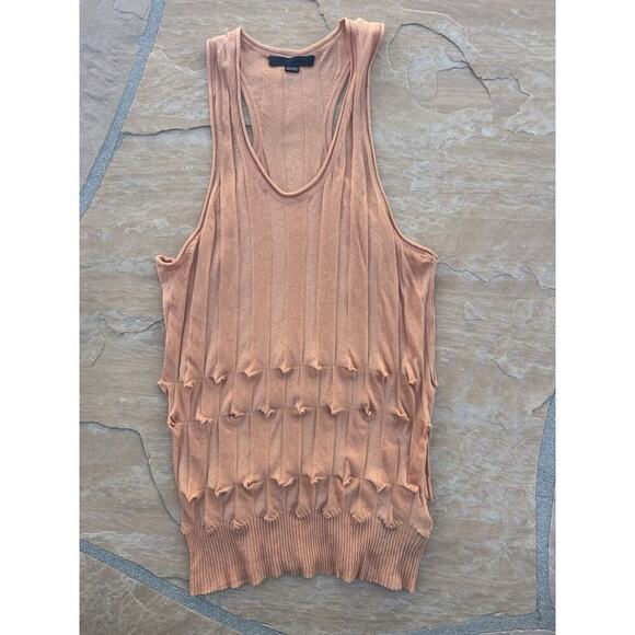 Alexander Wang Orange 100% Cotton Scoop Neck Tank Top, Size Small - Picture 1 of 4